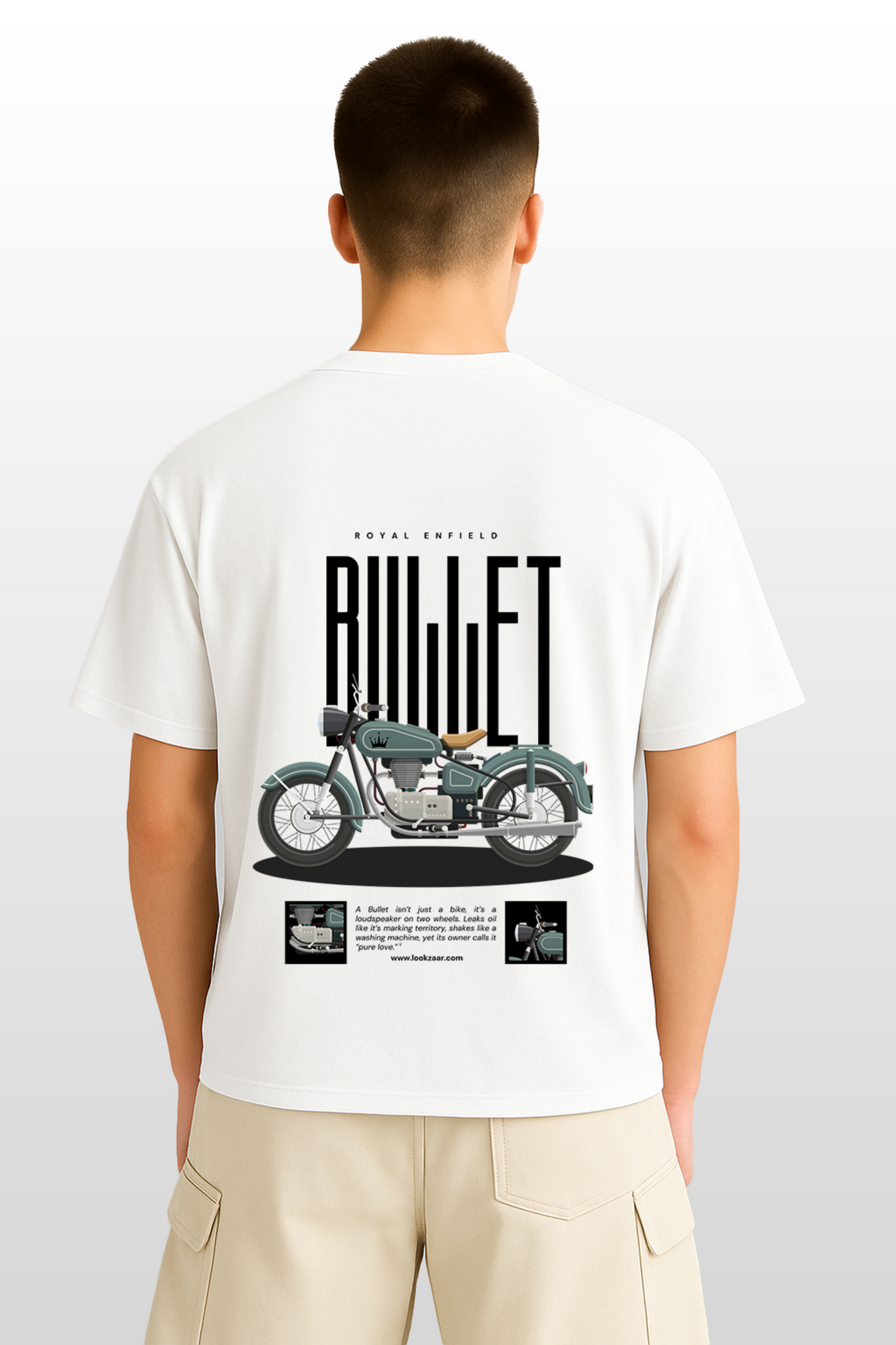 RE Bullet White Oversize Tees