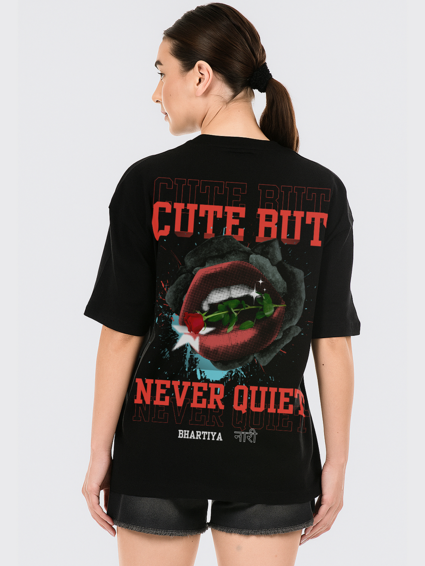 Cute But Never Quiet Women Oversize Tees