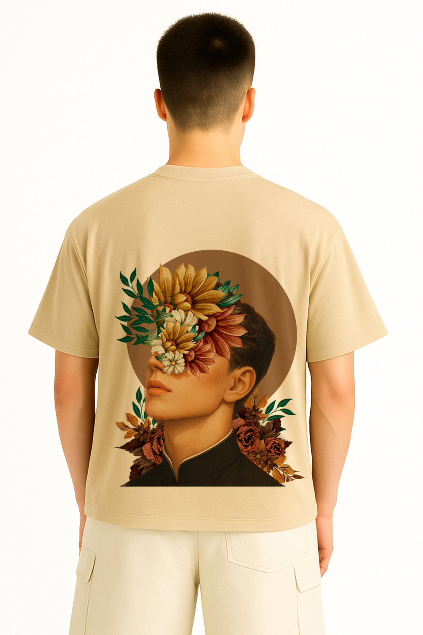 Pause Between Chaos Beige Colour Oversize Tees