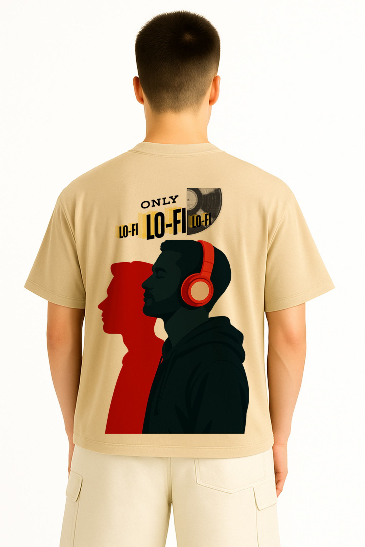 Lo-fi Beige Colour Oversize Tees