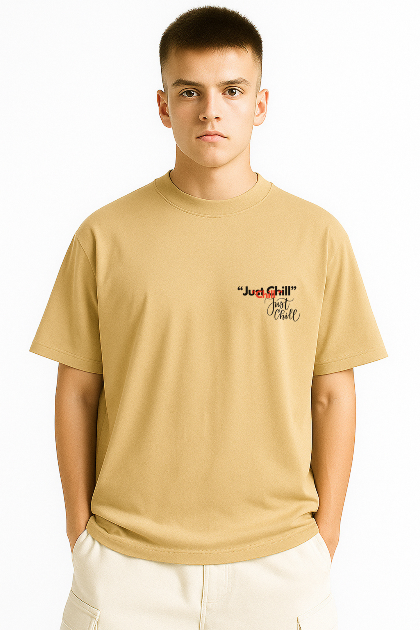 Lo-fi Beige Colour Oversize Tees
