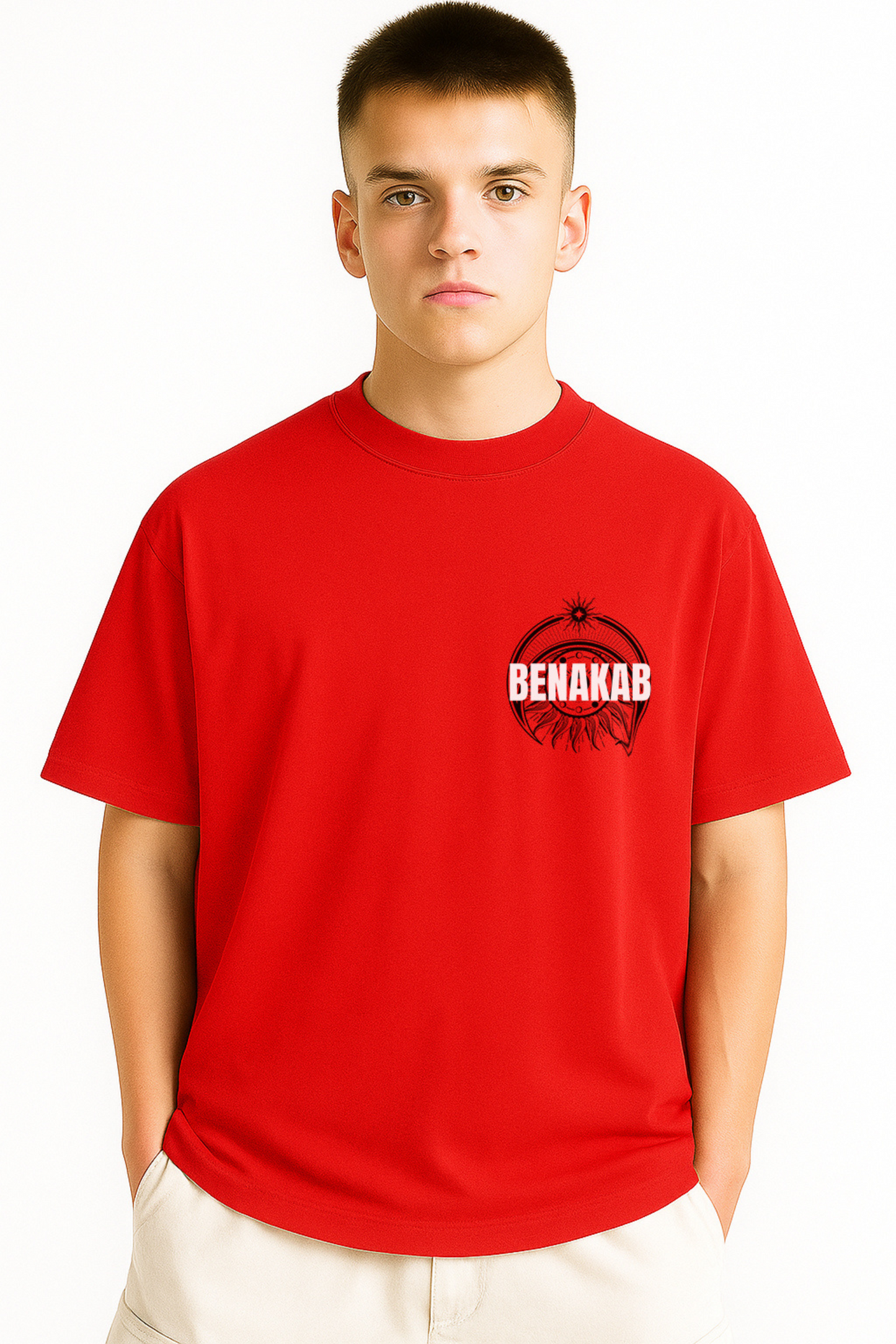 Men In Lob Red Colour Oversize tees