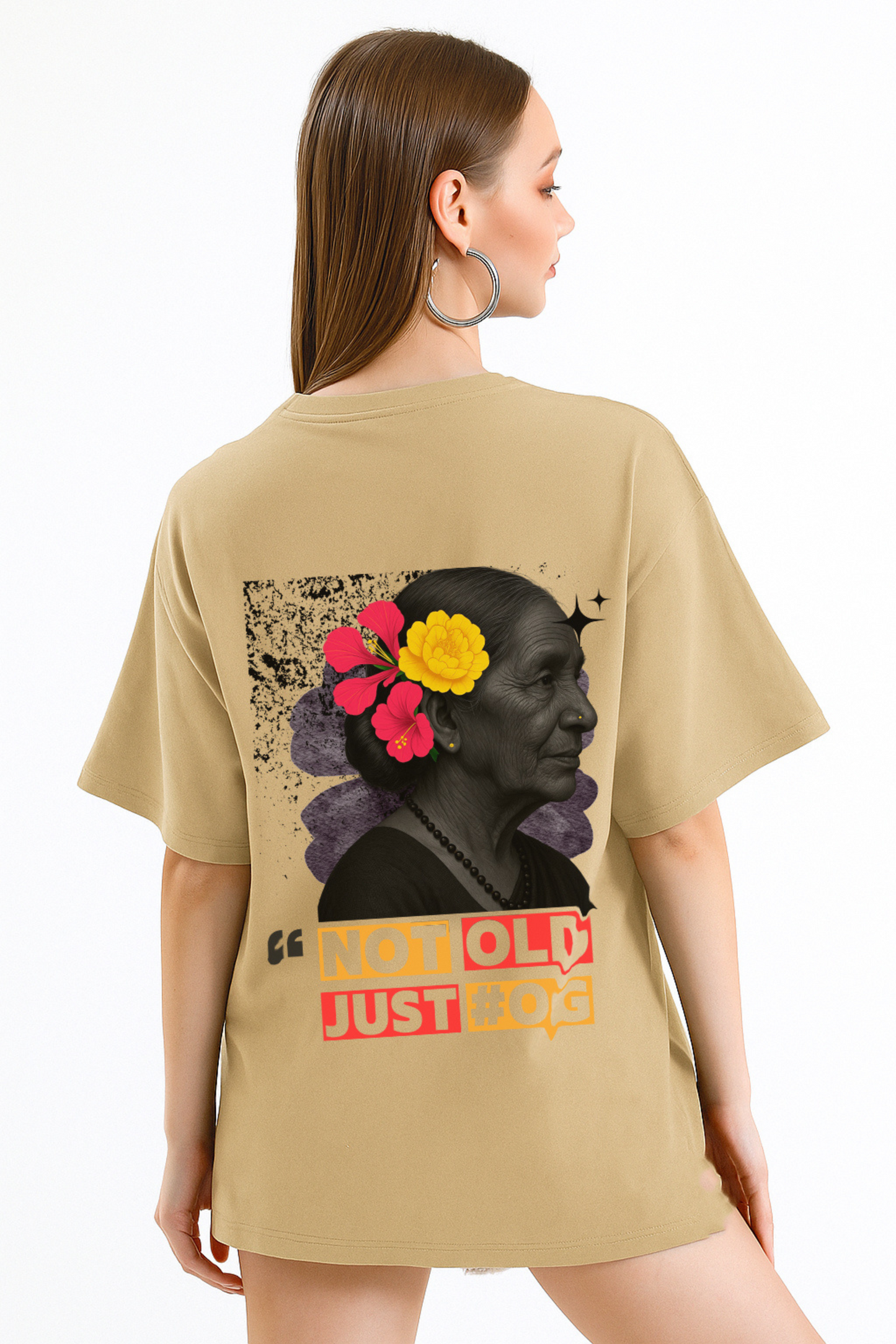 Not Old Just OG Beige colour Oversize Tees