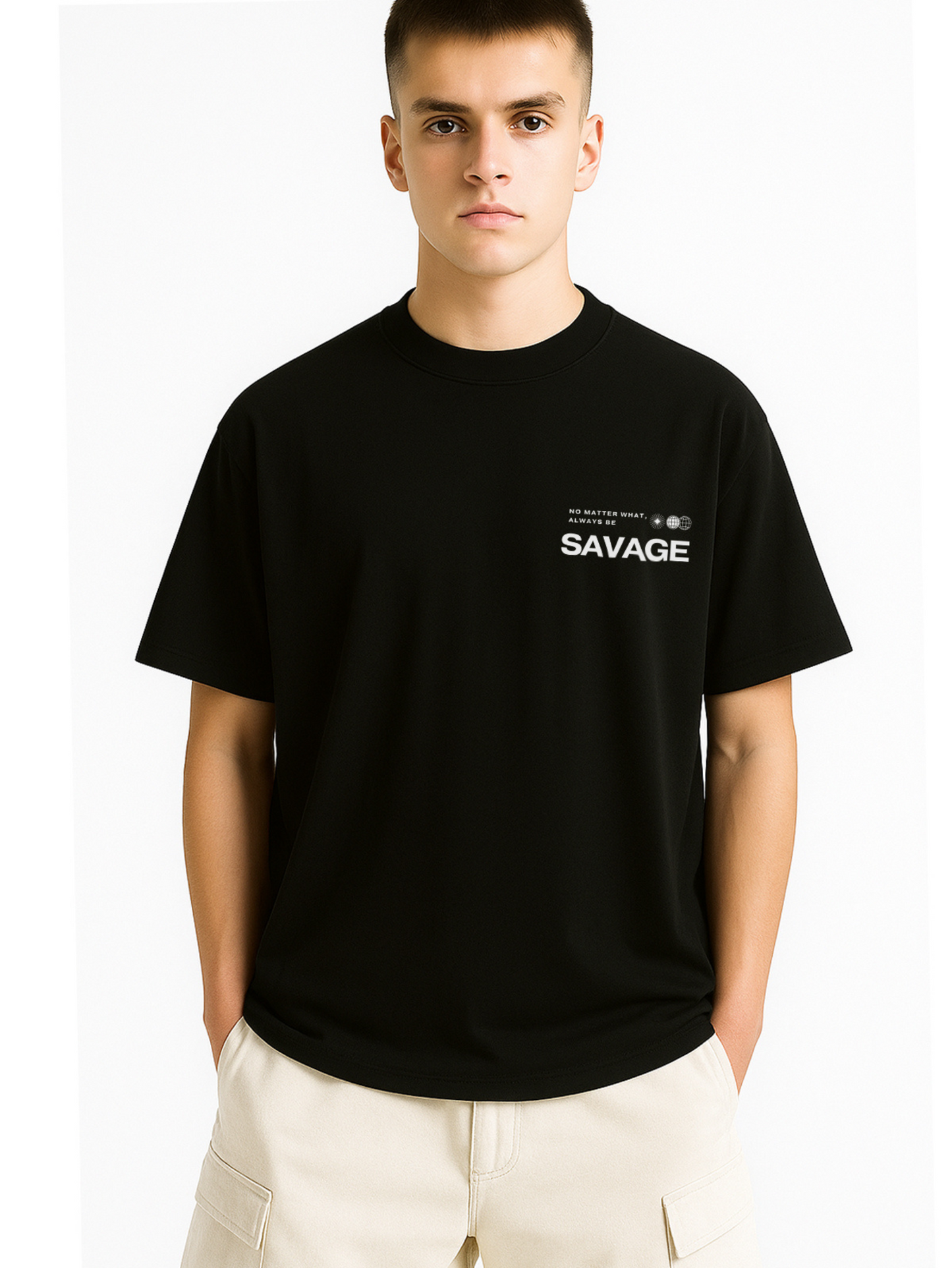 SAVAGE Black Oversized Tees