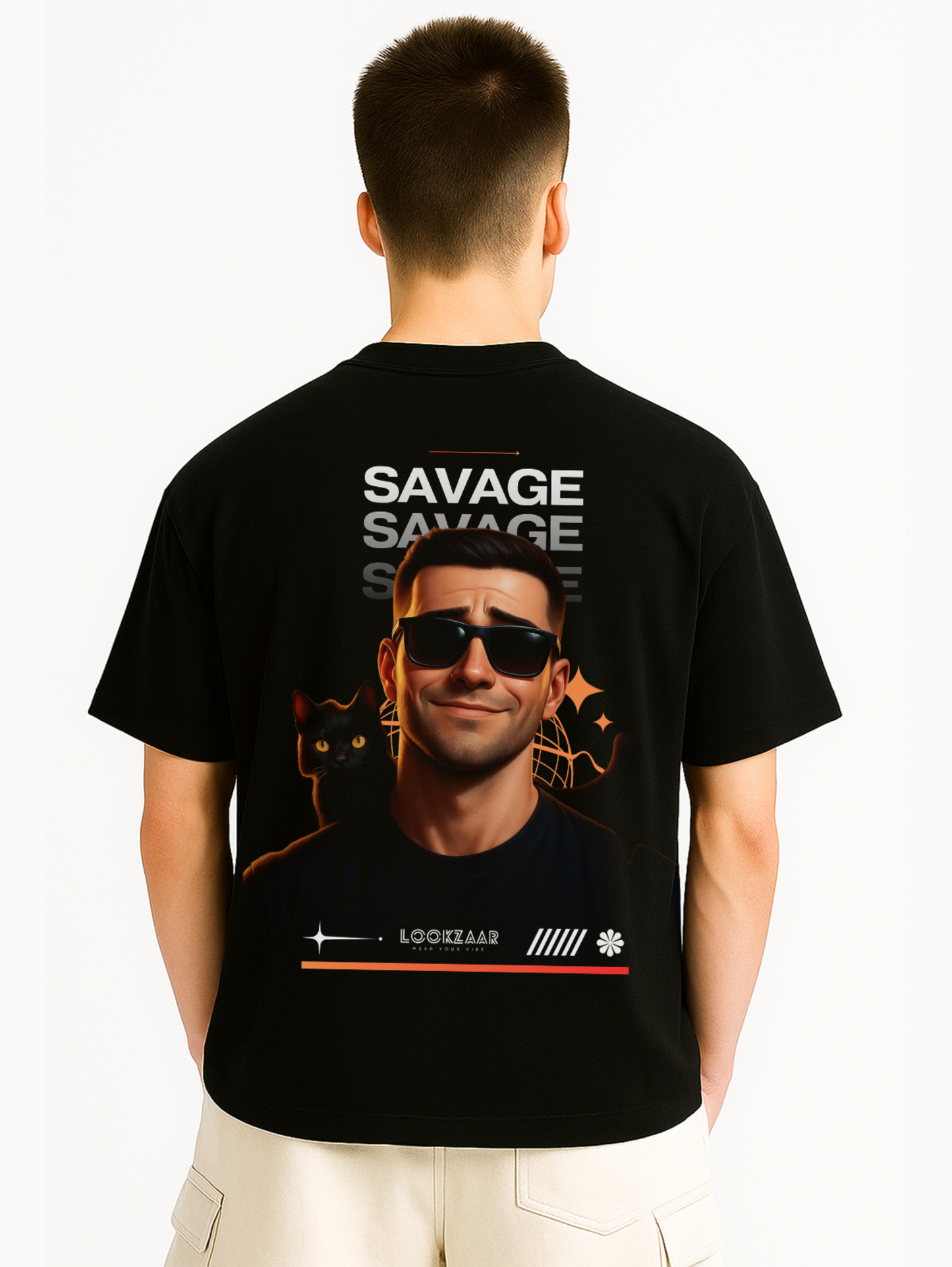 SAVAGE Black Oversized Tees